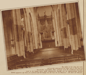 25585 Interieur van de Domkerk (Domplein) te Utrecht: schip, met op de achtergrond het orgel.